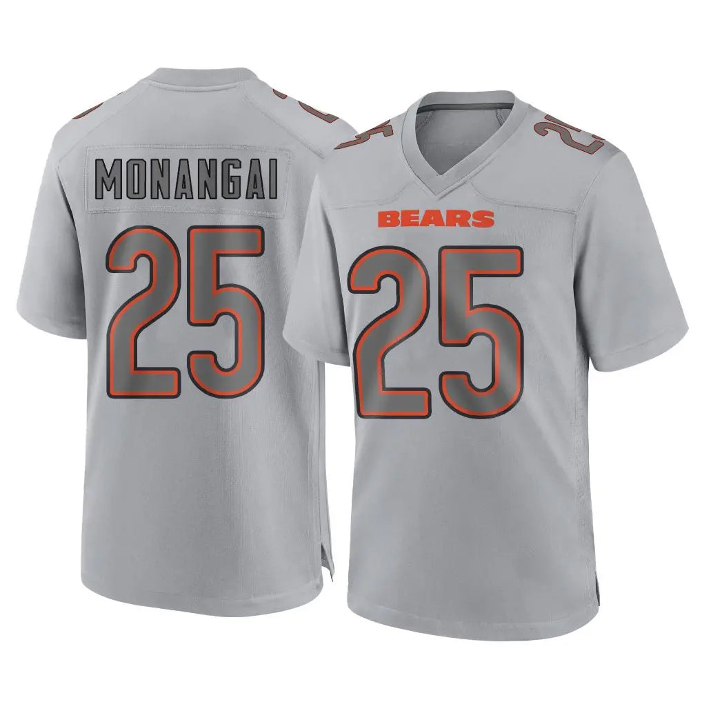 C.Bears #25 Kyle Monangai Player Gray Atmosphere Fashion Game Kdoa Stitched Jerseys