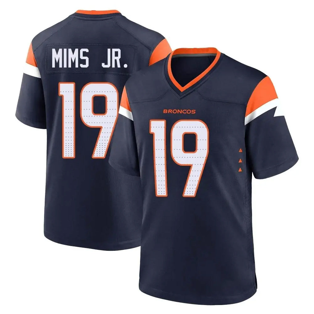D.Broncos #19 Marvin Mims Jr. Player Navy Home Game Kdoa Stitched Jerseys