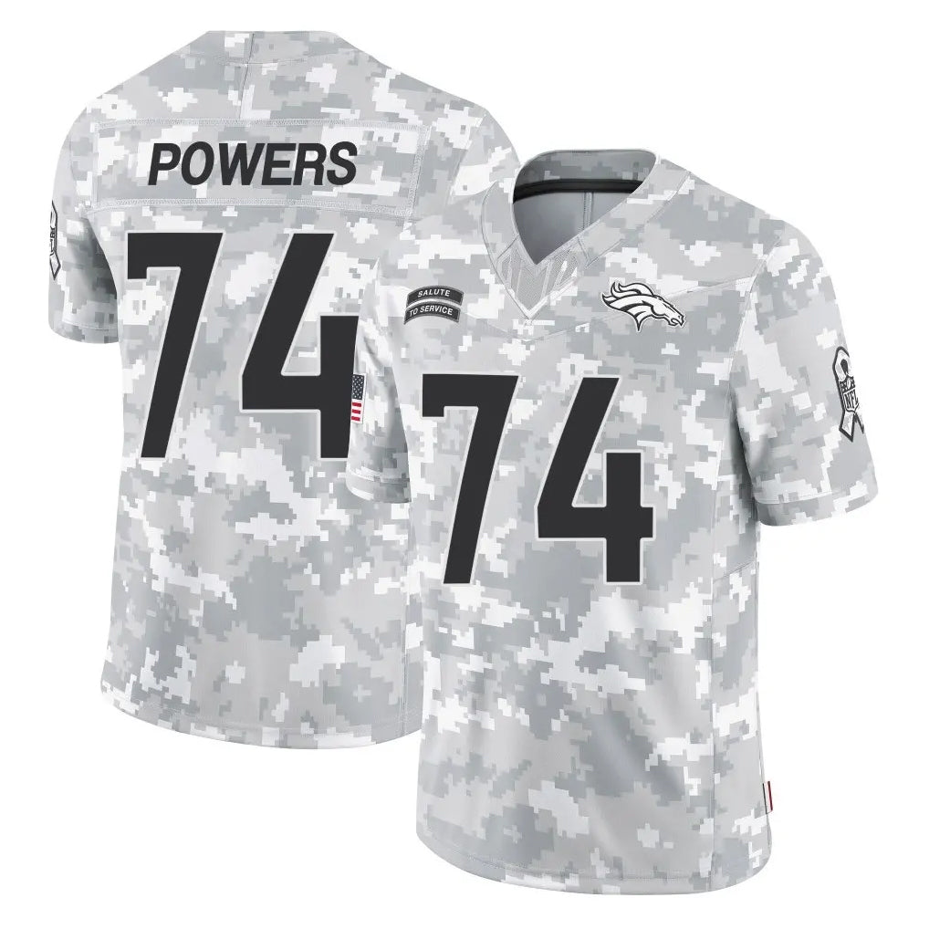 D.Broncos #74 Ben Powers Player Arctic Camo Salute To Service Limited Kdoa Stitched Jerseys