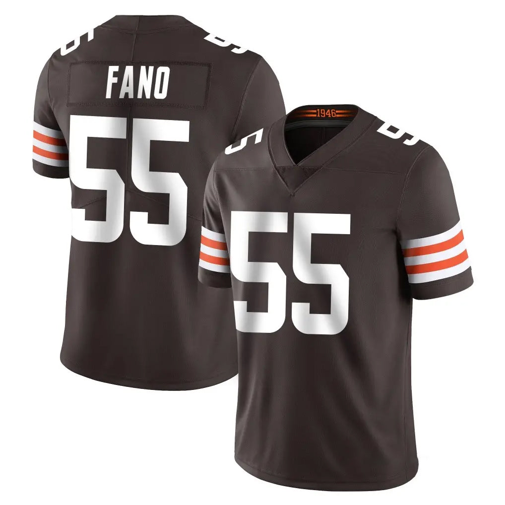 C.Browns #55 Spencer Fano Player Brown Color Vapor Untouchable Limited Home Game Kdoa Stitched Jerseys