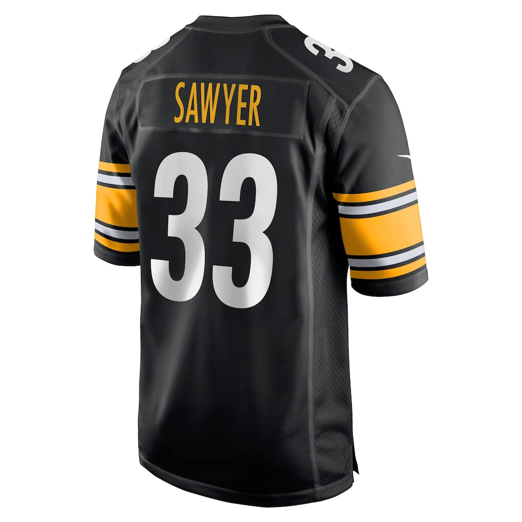 Kdoa P.Steelers #33 Jack Sawyer Black Team Game Jersey