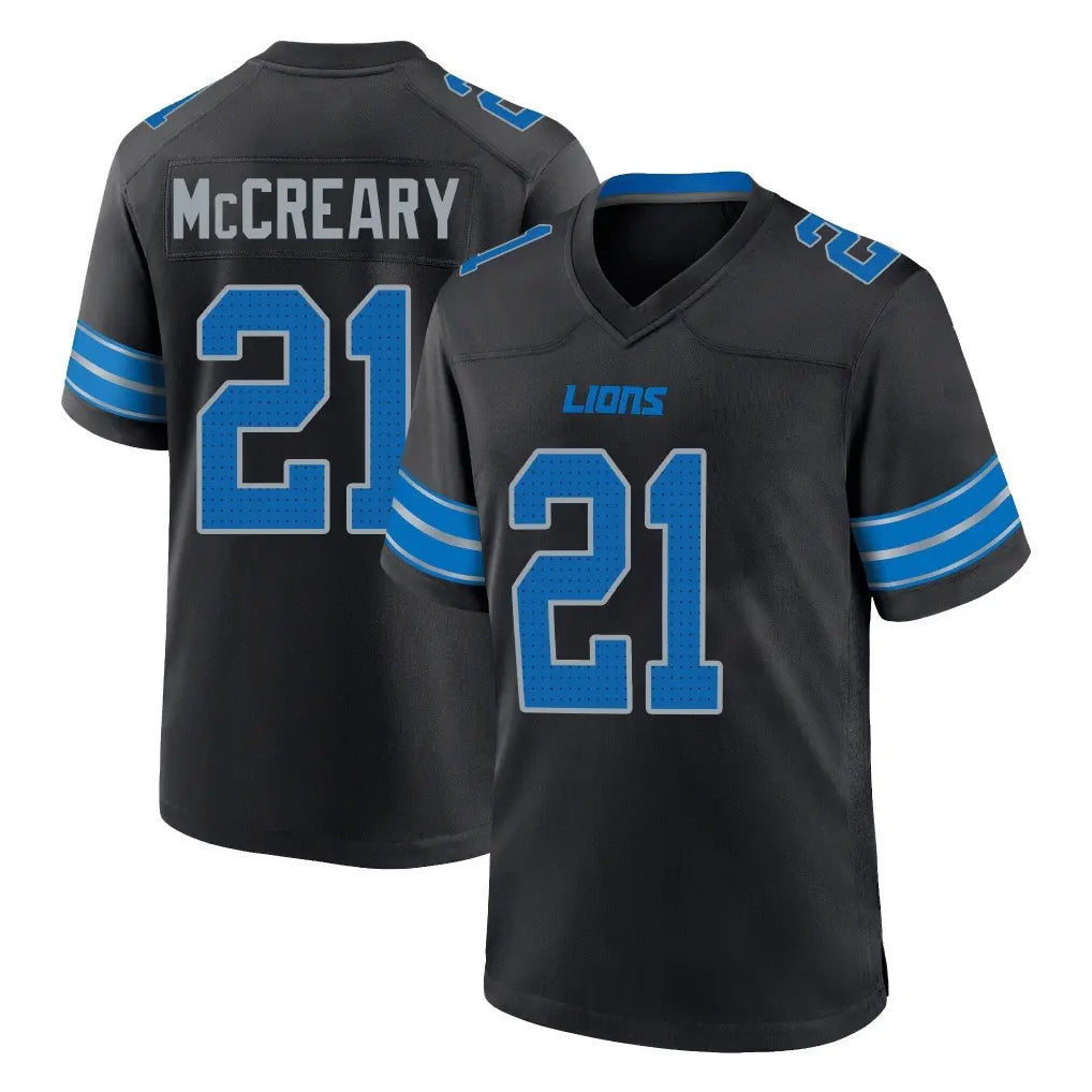 D.Lions #21 Roger McCreary Player Black Alternate Home Game Kdoa Stitched Jerseys