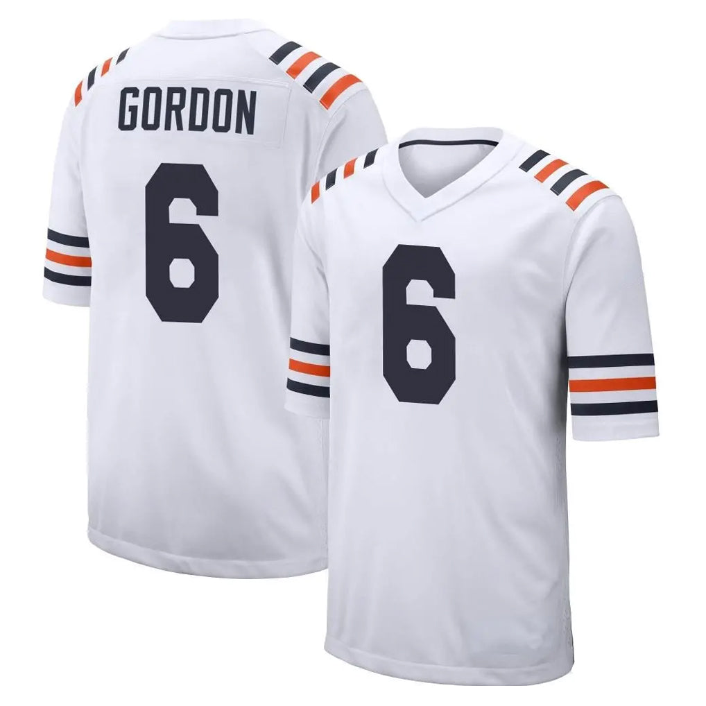 C.Bears #6 Kyler Gordon Player White Classic Home Game Kdoa Stitched Jerseys