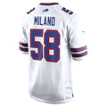 Kdoa B.Bills #58 Matt Milano White Away Game Player Jersey