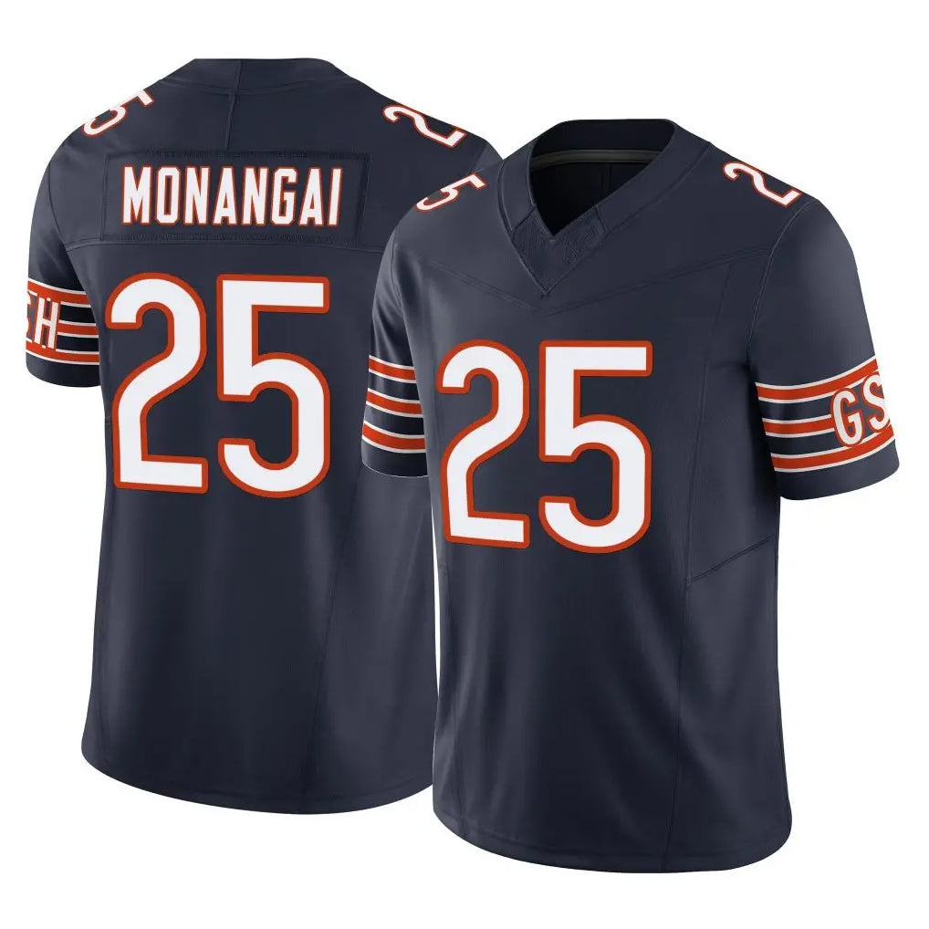 C.Bears #25 Kyle Monangai Player Navy Vapor F.U.S.E. Limited Home Game Kdoa Stitched Jerseys