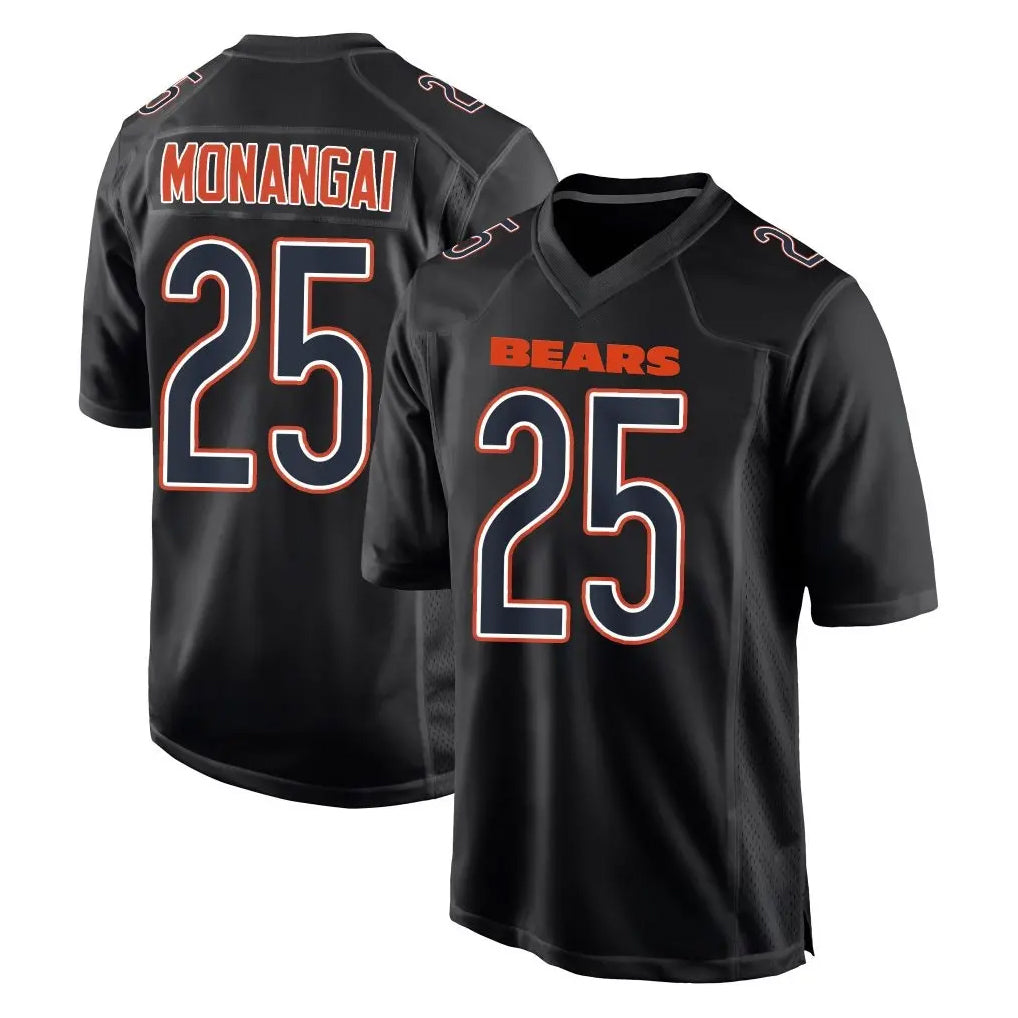 C.Bears #25 Kyle Monangai Player Carbon Black Fashion Game Kdoa Stitched Jerseys