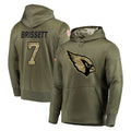 A.Cardinals #7 Jacoby Brissett Player Olive Salute to Service Pullover Hoodie Home Game Kdoa Stitched Jerseys