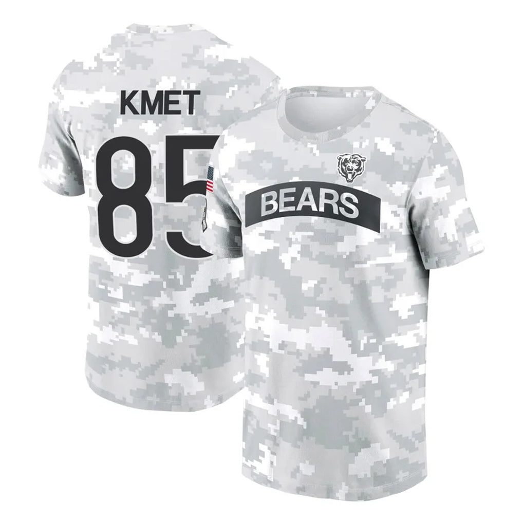C.Bears #85 Cole Kmet Player Arctic Camo Salute to Service Performance T-Shirt Limited Kdoa Stitched Jerseys