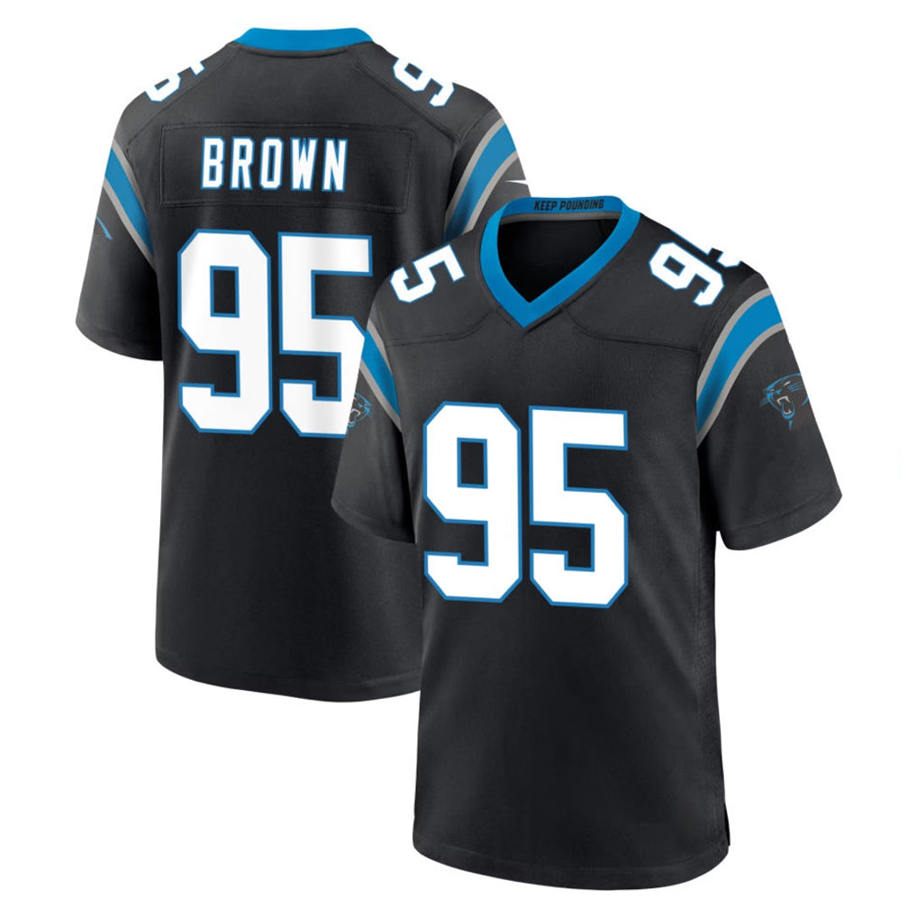 C.Panthers #95 Derrick Brown Player Black Limited Home Game Kdoa Stitched Jerseys