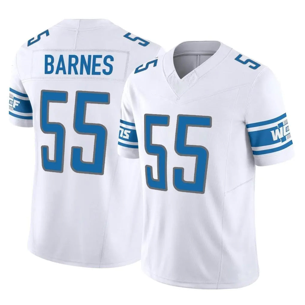 D.Lions #55 Derrick Barnes Player White Vapor F.U.S.E. Limited Home Game Kdoa Stitched Jerseys
