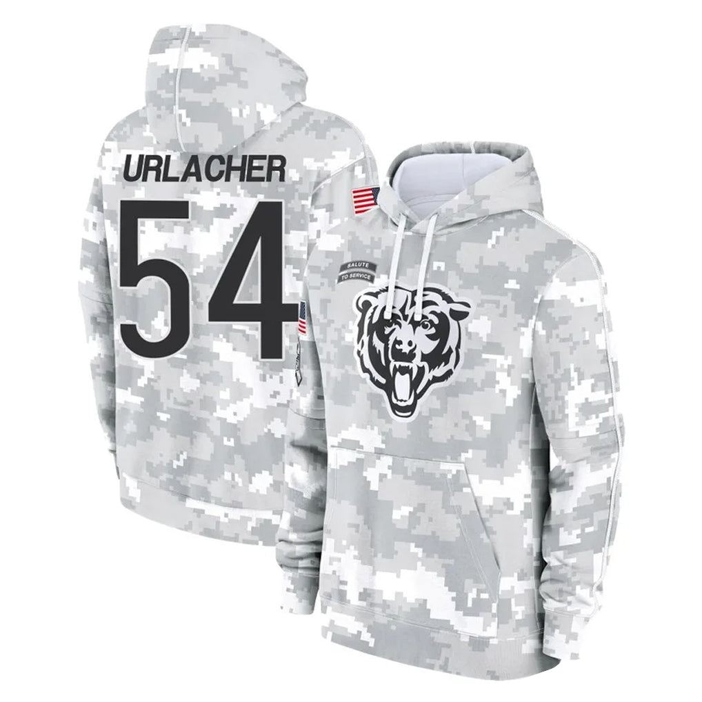C.Bears #54 Brian Urlacher Player Arctic Camo Salute to Service Pullover Hoodies Limited Kdoa Stitched Jerseys