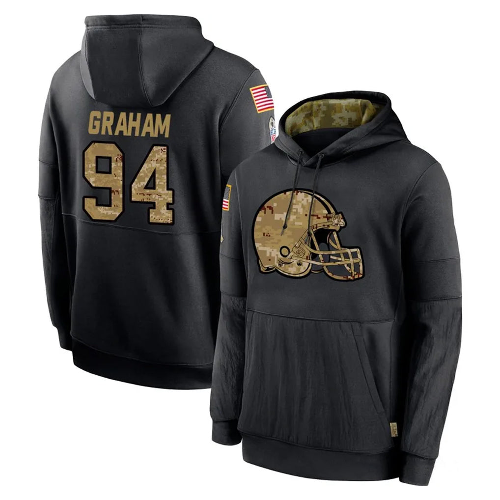 C.Browns #94 Mason Graham Player Black Salute to Service Pullover Hoodies Limited Kdoa Stitched Jerseys
