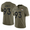 D.Broncos #93 D.J. Jones Player Olive Salute To Service Limited Kdoa Stitched Jerseys