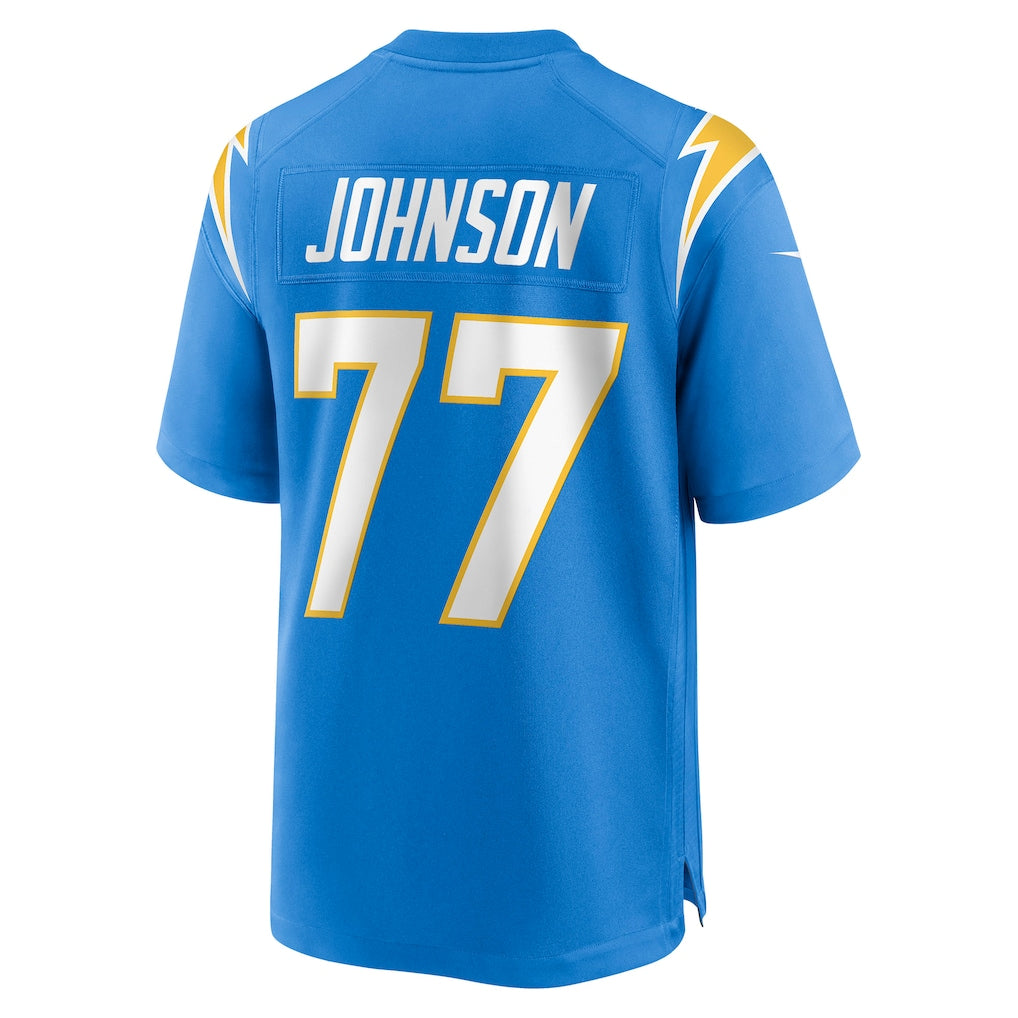 Kdoa LA.Chargers #77 Zion Johnson Powder Blue Player Game Jersey
