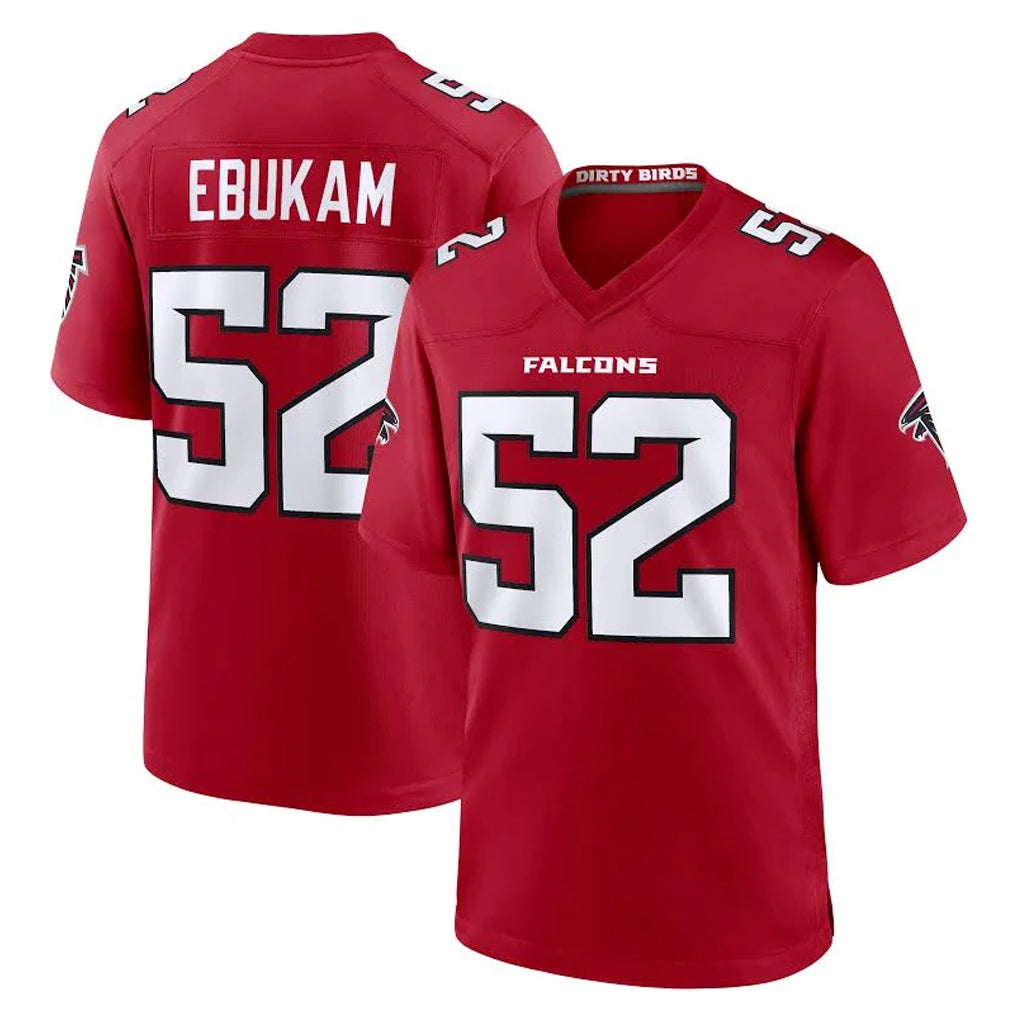 A.Falcons #52 Samson Ebukam Player Red Team Color Home Game Kdoa Stitched Jerseys
