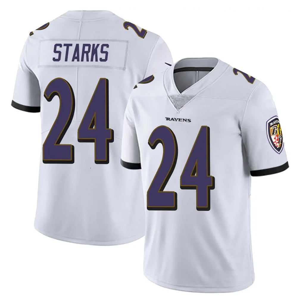 B.Ravens #24 Malaki Starks Player White Vapor F.U.S.E. Limited Kdoa Stitched Jerseys