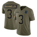 C.Panthers #3 Princely Umanmielen Player Olive 2025 Salute to Service Limited Game Kdoa Stitched Jerseys