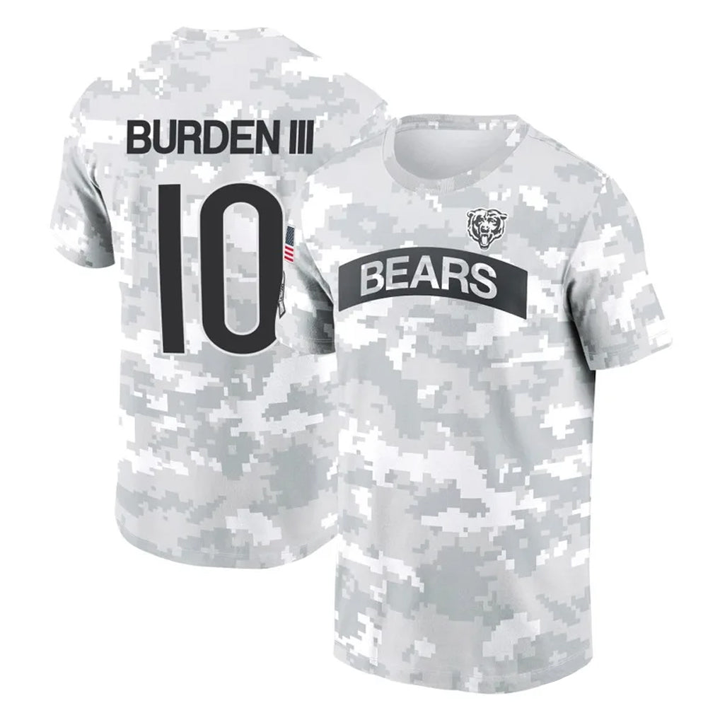 C.Bears #10 Luther Burden III Player Arctic Camo Salute to Service Performance T-Shirt Limited Kdoa Stitched Jerseys
