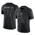 C.Bengals #75 Orlando Brown Jr. Player Black Reflective Limited Game Kdoa Stitched Jerseys