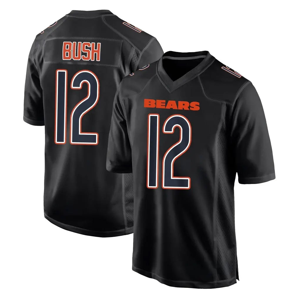 C.Bears #12 Devin Bush Player Carbon Black Fashion Game Kdoa Stitched Jerseys