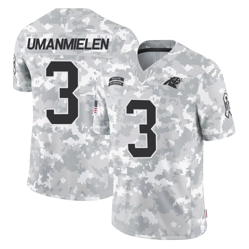 C.Panthers #3 Princely Umanmielen Player Arctic Camo Salute to Service Limited Game Kdoa Stitched Jerseys