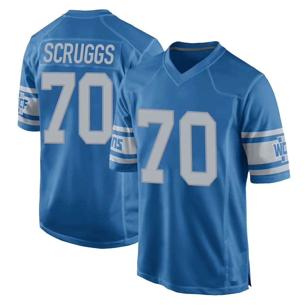 D.Lions #70 Juice Scruggs Player Blue Vapor Untouchable Throwback Game Kdoa Stitched Jerseys
