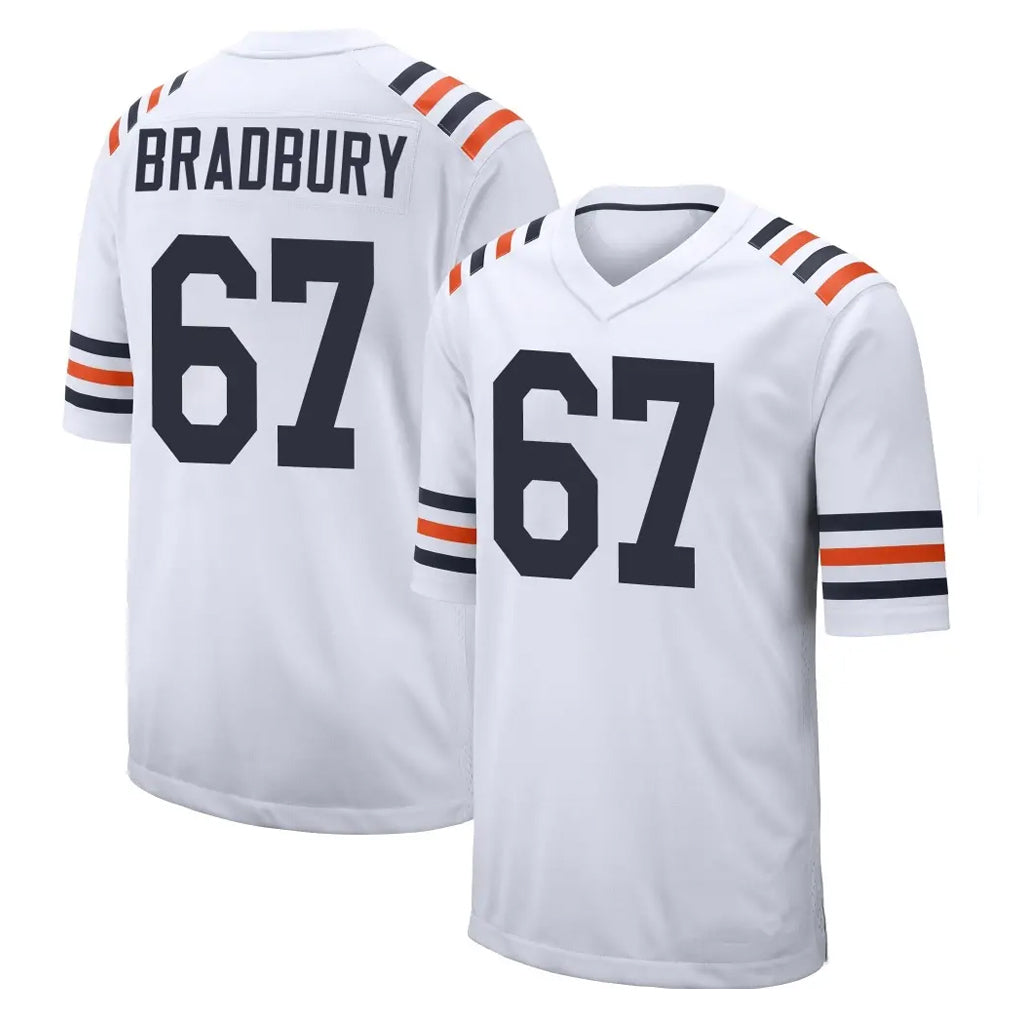 C.Bears #67 Garrett Bradbury Player White Classic Home Game Kdoa Stitched Jerseys