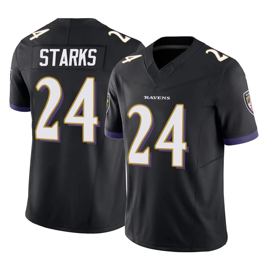 B.Ravens #24 Malaki Starks Player Black Vapor F.U.S.E. Limited Kdoa Stitched Jerseys