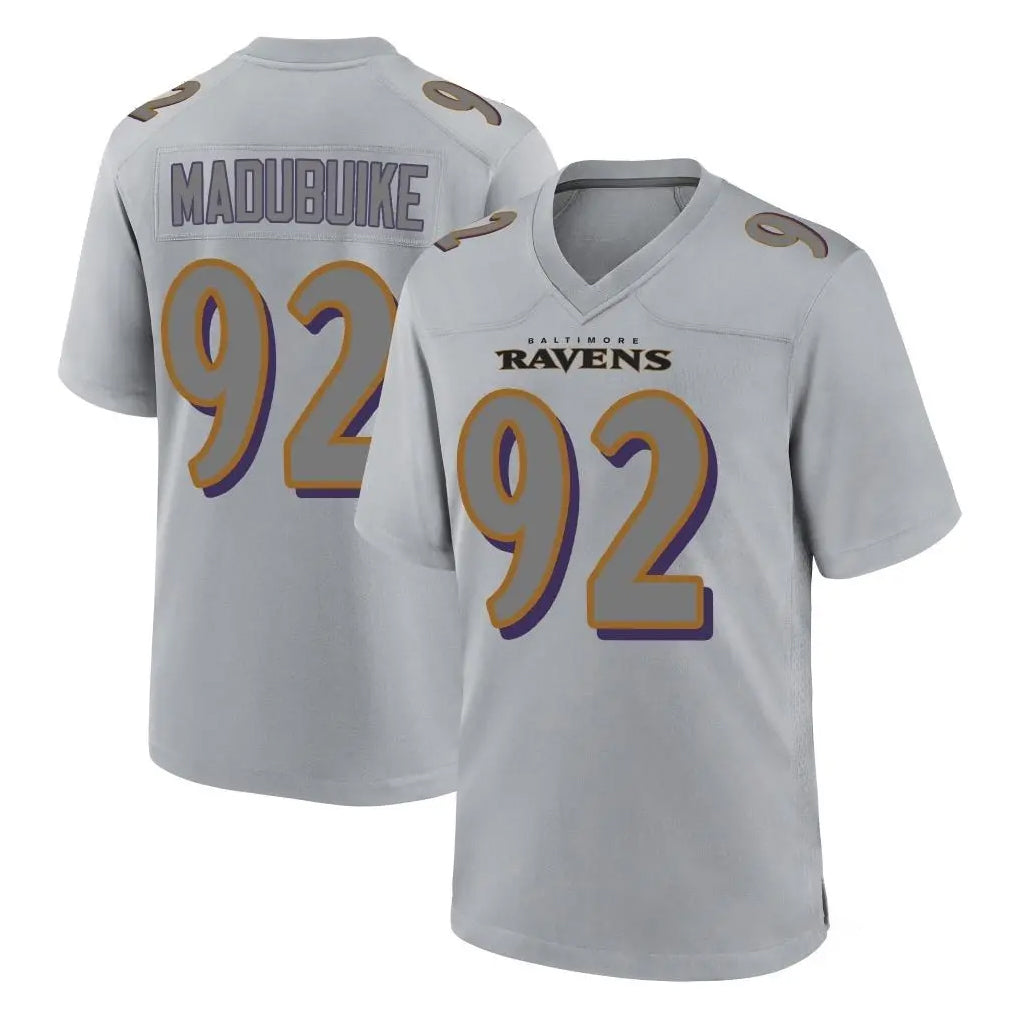 B.Ravens #92 Nnamdi Madubuike Player Gray Color Rush Vapor Untouchable Game Kdoa Stitched Jerseys