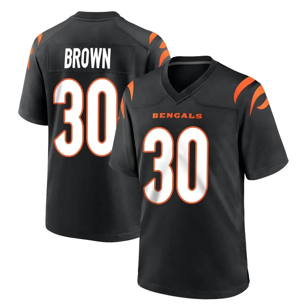 C.Bengals #30 Chase Brown Player Black Home Game Kdoa Stitched Jerseys