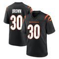 C.Bengals #30 Chase Brown Player Black Home Game Kdoa Stitched Jerseys