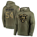 C.Bears #54 Brian Urlacher Player Olive Salute to Service Pullover Hoodies Home Game Kdoa Stitched Jerseys