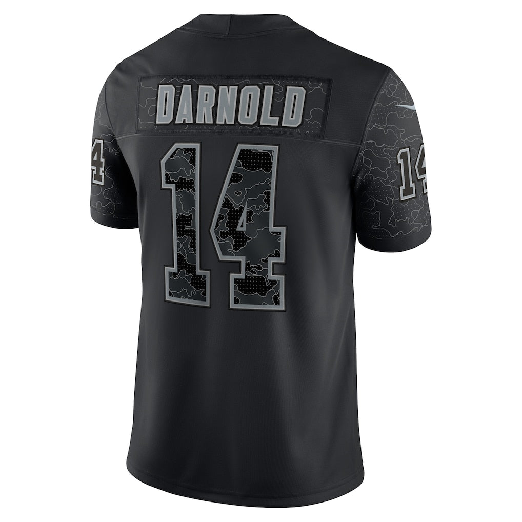 Kdoa C.Panthers #14 Sam Darnold Black RFLCTV Limited Jersey