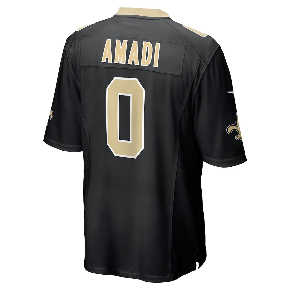 Kdoa NO.Saints #0 Ugo Amadi Black Team Game Jersey