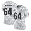 C.Bengals #64 Ted Karras Player Arctic Camo Salute to Service Limited Kdoa Stitched Jerseys