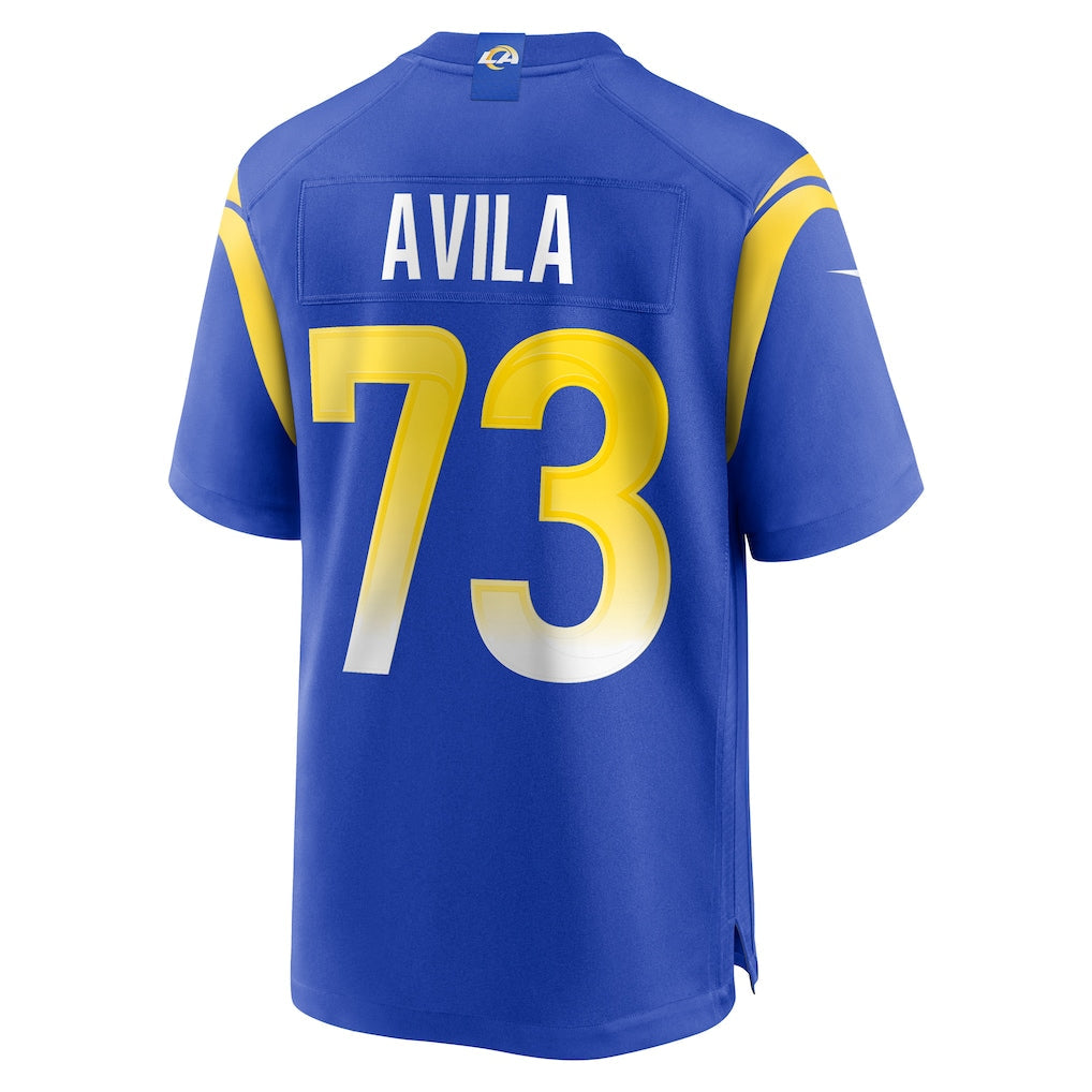Kdoa LA.Rams #73 Steve Avila Royal Home Game Jersey