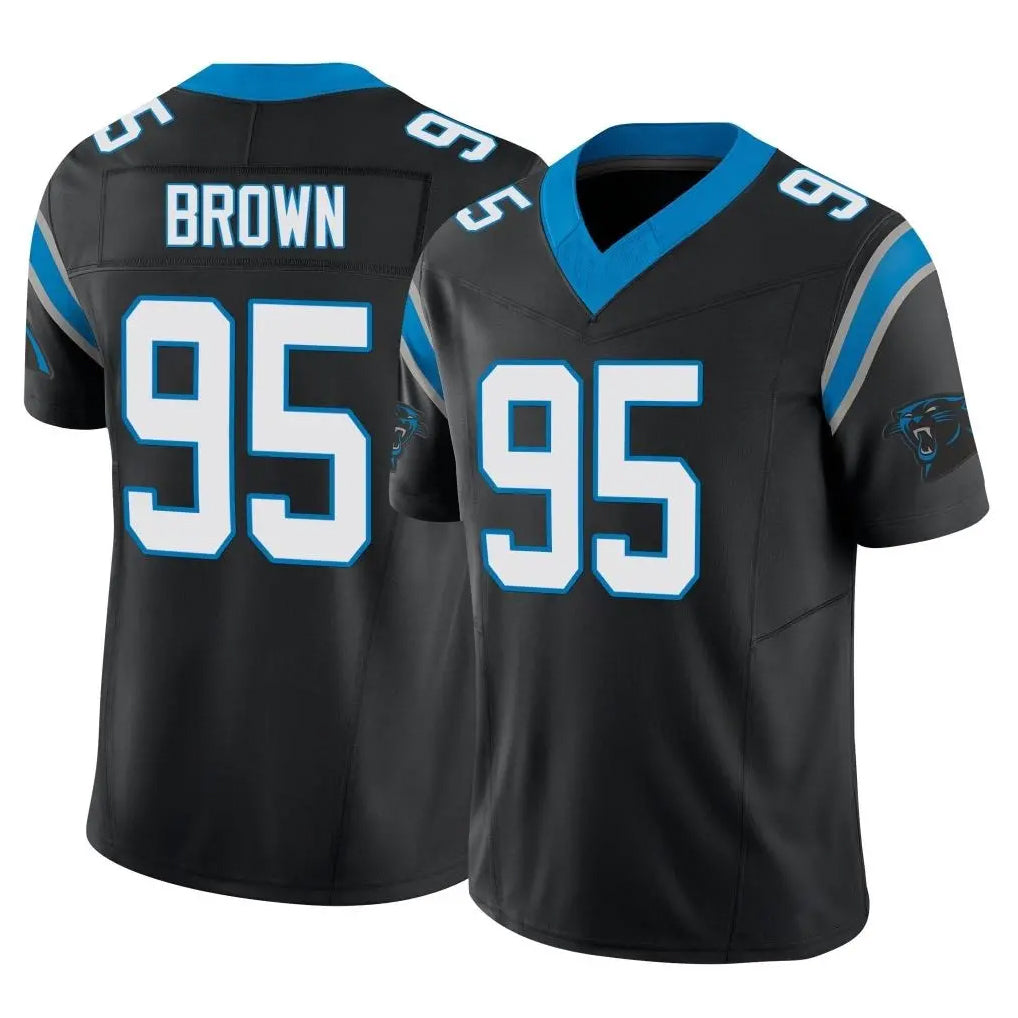 C.Panthers #95 Derrick Brown Player Black Vapor F.U.S.E. Limited Home Game Kdoa Stitched Jerseys