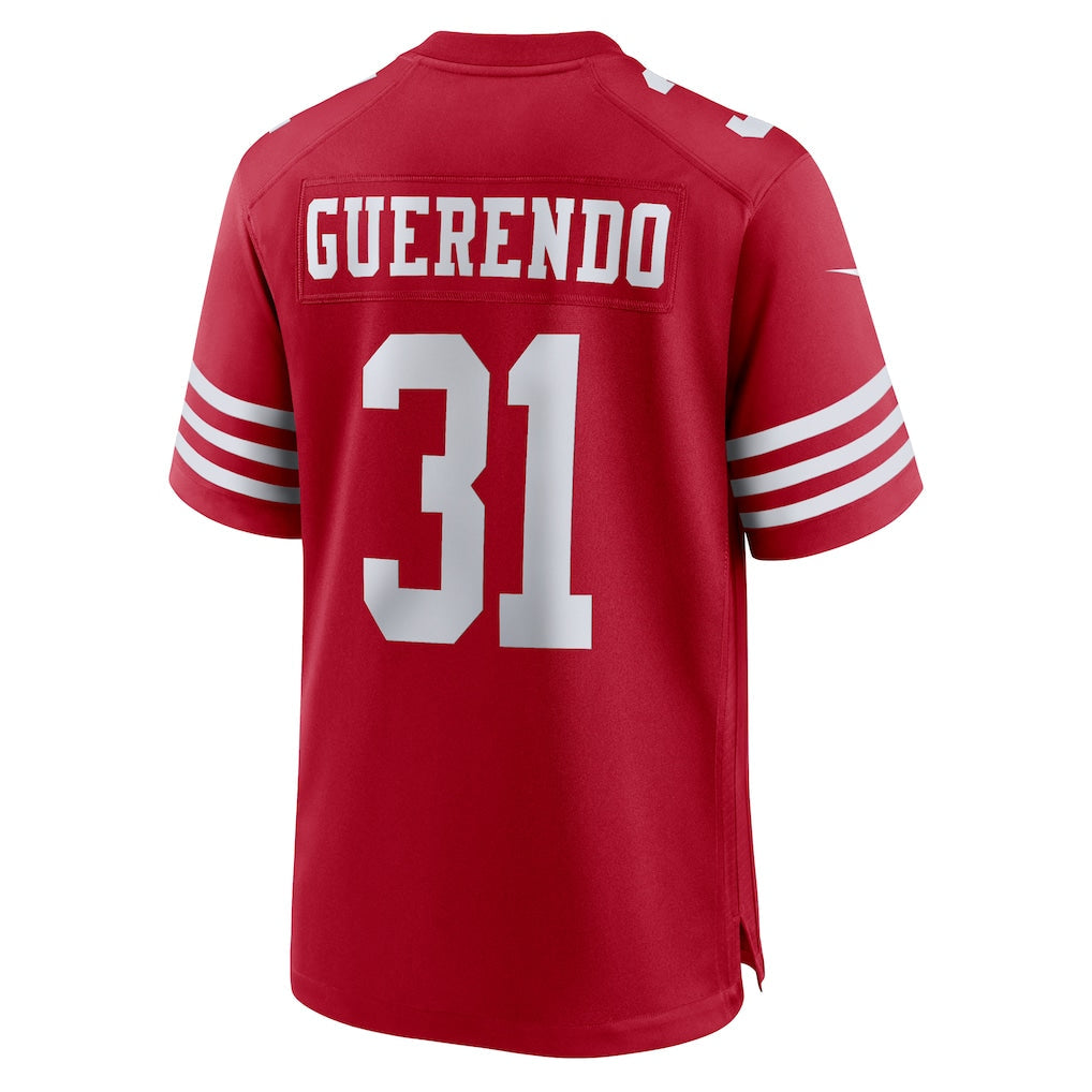 Kdoa SF.49ers #31 Isaac Guerendo Scarlet Game Jersey