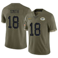 GB.Packers #18 Jonnu Smith Player Olive Salute To Service Limited Kdoa Stitched Jerseys