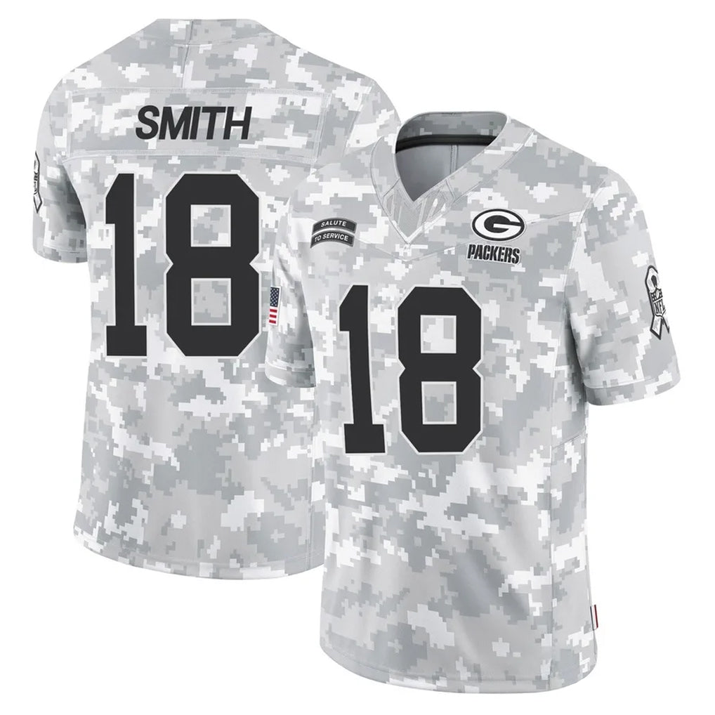 GB.Packers #18 Jonnu Smith Player Arctic Camo Salute To Service Limited Kdoa Stitched Jerseys