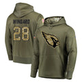 A.Cardinals #28 Andrew Wingard Player Olive Salute to Service Pullover Hoodie Home Game Kdoa Stitched Jerseys