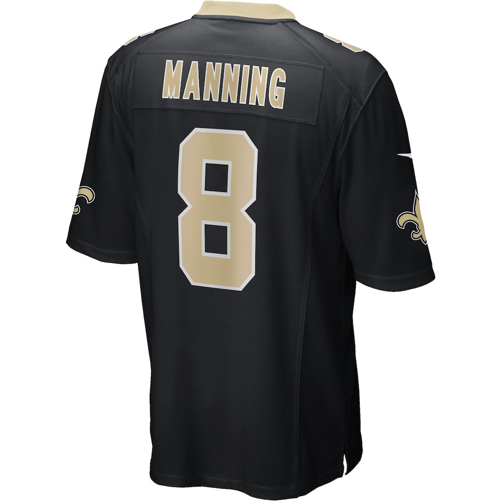Kdoa NO.Saints #8 Archie Manning Black Game Retired Player Jersey