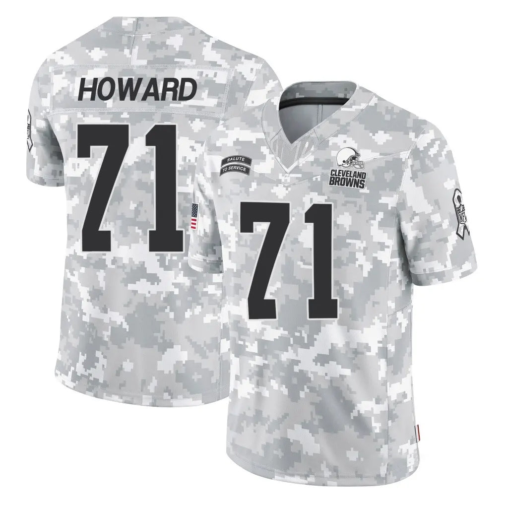 C.Browns #71 Tytus Howard Player Arctic Camo Salute to Service Limited Home Game Kdoa Stitched Jerseys