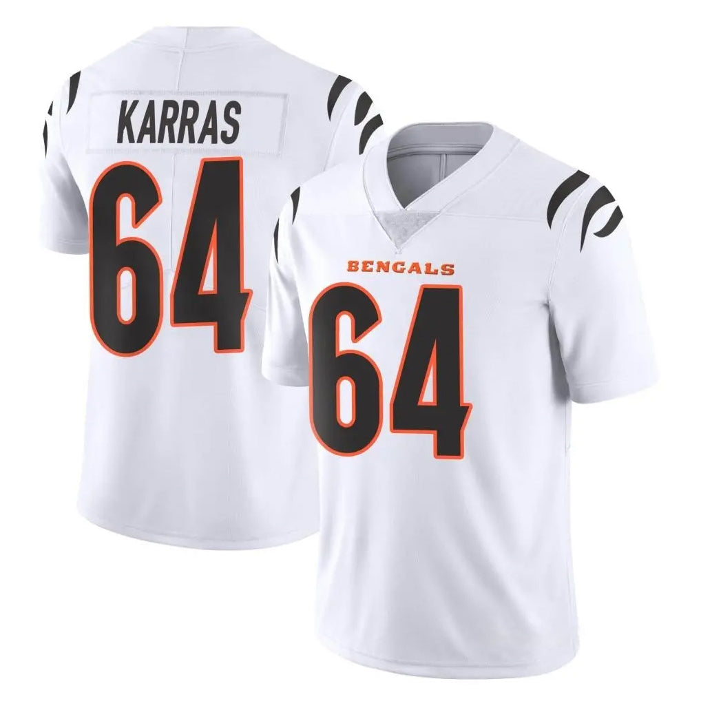 C.Bengals #64 Ted Karras Player White Vapor Untouchable Limited Home Game Kdoa Stitched Jerseys