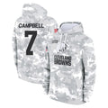 C.Browns #7 Tyson Campbell Player Arctic Camo Salute to Service Hoodies Limited Game Kdoa Stitched Jerseys