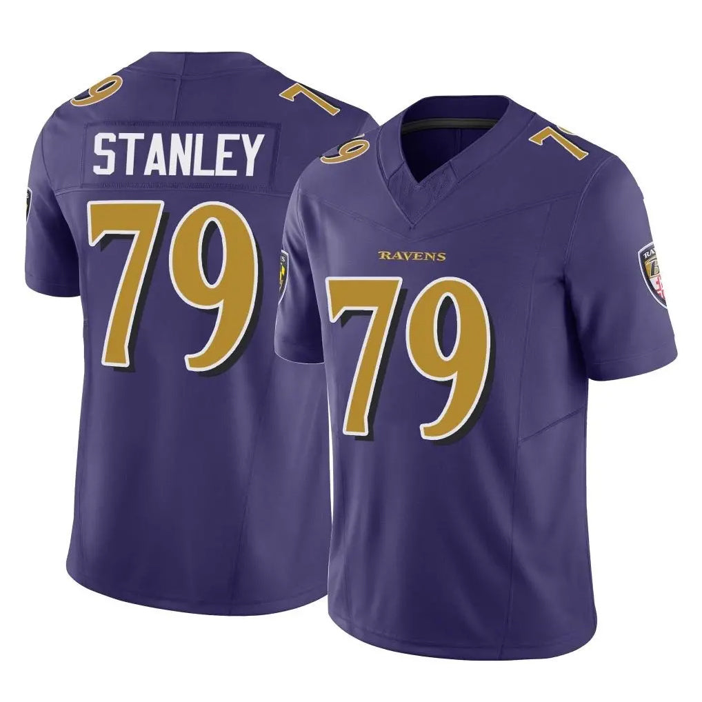 B.Ravens #79 Ronnie Stanley Player Purple Vapor F.U.S.E. Limited Kdoa Stitched Jerseys