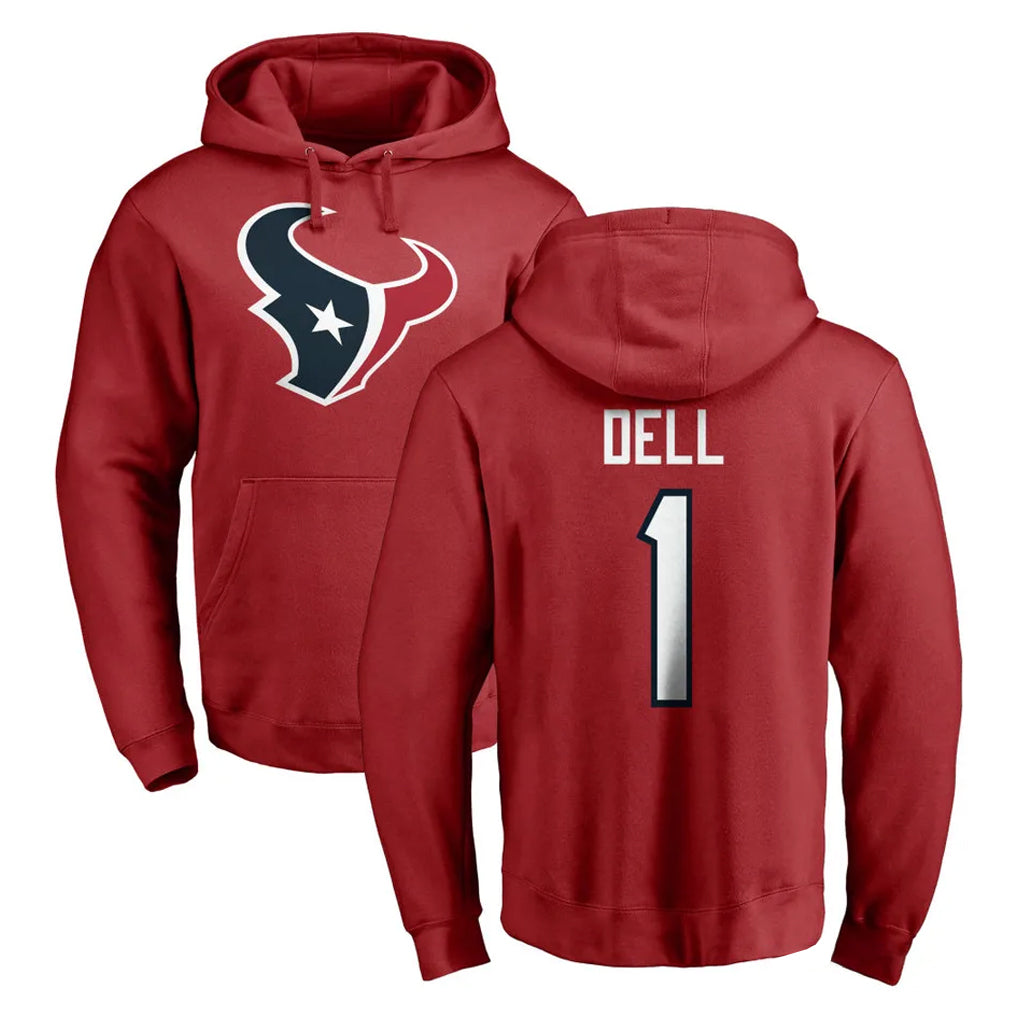 H.Texans #1 Tank Dell Player Red Pro Line Pullover Hoodie Limited Game Kdoa Stitched Jerseys