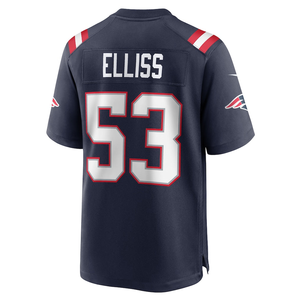 Kdoa NE.Patriots #53 Christian Elliss Navy Game Retired Player Jersey
