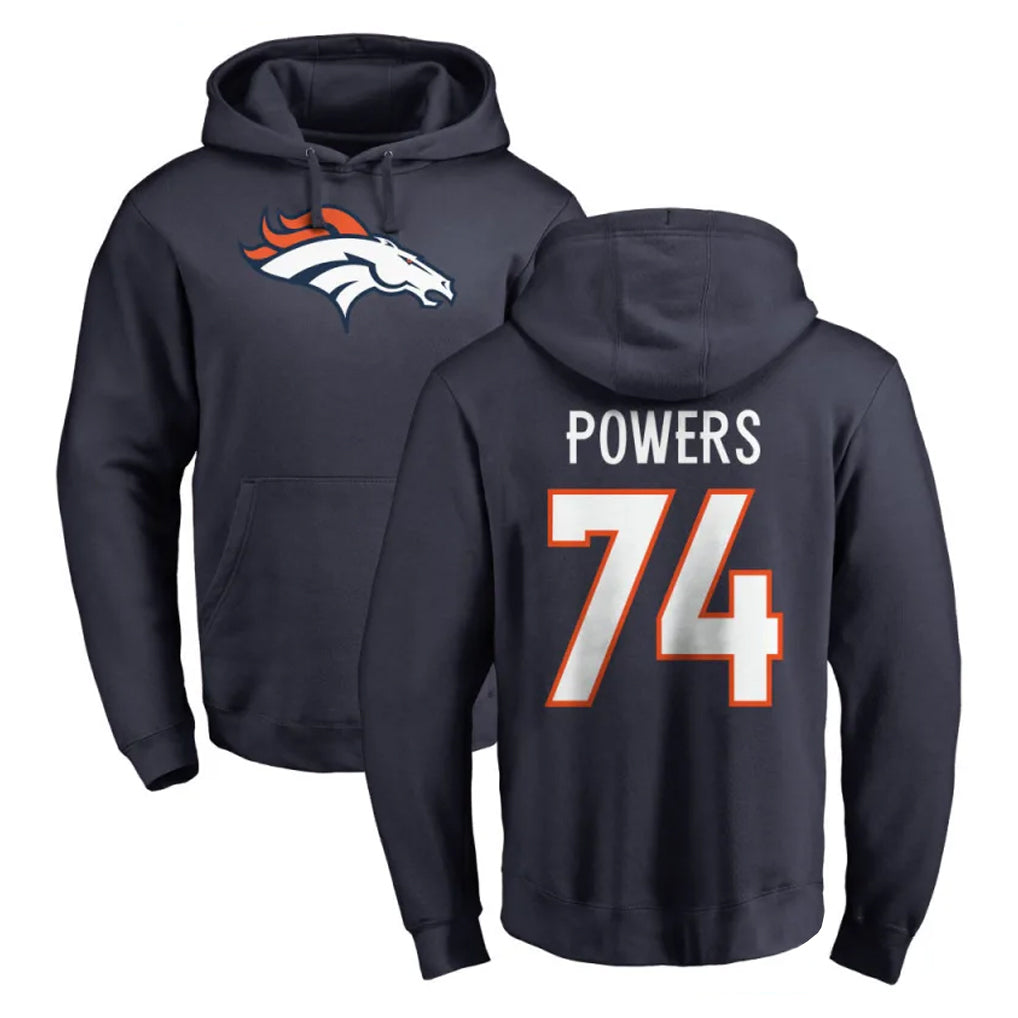 D.Broncos #74 Ben Powers Player Navy Pullover Hoodie Limited Kdoa Stitched Jerseys