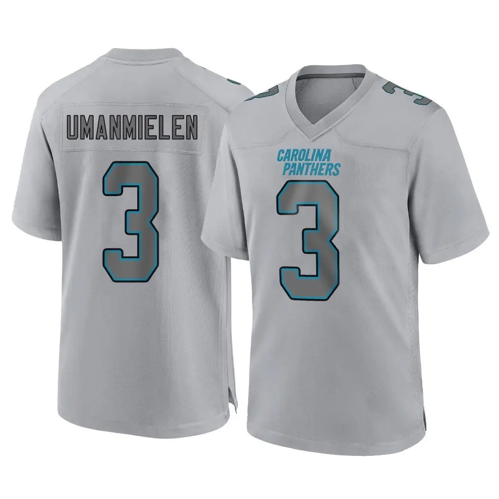 C.Panthers #3 Princely Umanmielen Player Gray Atmosphere Fashion Game Kdoa Stitched Jerseys